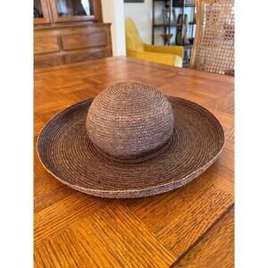 Helen Kaminski packable Rafia hat in brown